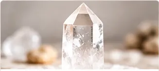 Clear quartz point, representing peace and clarity